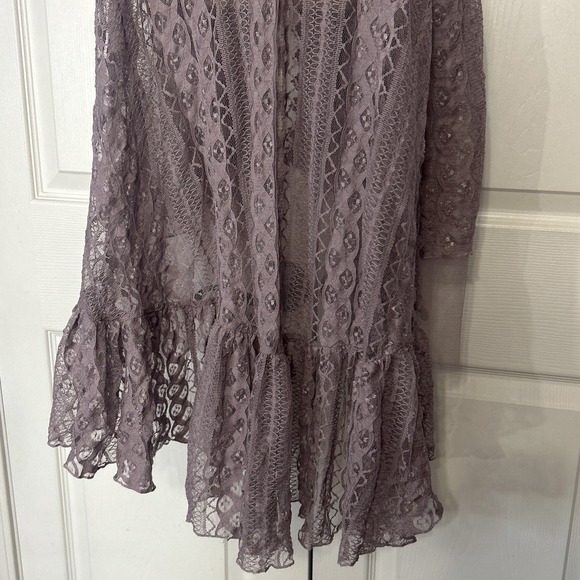 Victorian House Branson Lace Mesh Open Flowy Tiered Cardigan Romantic Boho Fairy - Picture 7 of 11